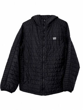 Dutch Bros Black Quilted Hooded Adult Puffer Jacket